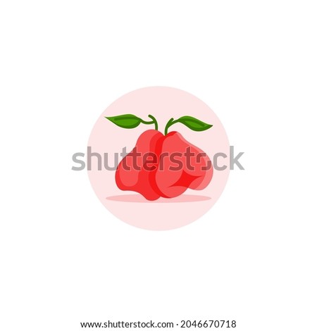 rose apple icon designed in colorful flat style in fruit illustration theme