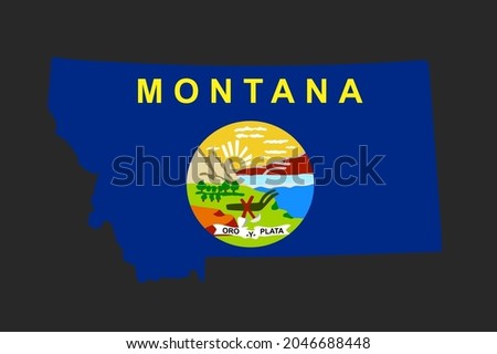 montana flag on black background