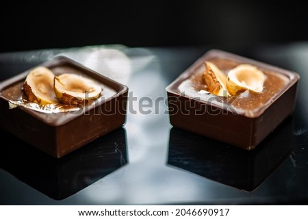 Chocolate sweets collection on a background