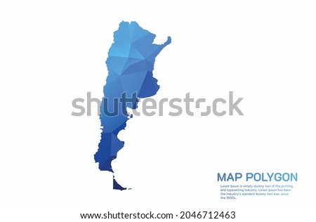 Argentina Map Abstract geometric rumpled triangular low poly style gradient graphic on white background