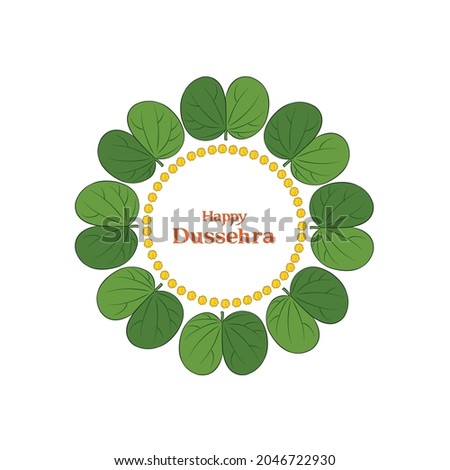 dasara festival golden leaf design template Royalty-Free Stock Photo #2046722930