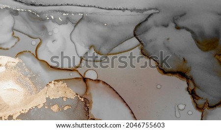 Alcohol Ink. Gray Marble Texture. Oil Wave Illustration. Alcohol Ink Wallpaper. Geode Art. Art Flow Background. Metallic Liquid Paint. Sophisticated Acrylic Paper. Grunge Alcohol Ink. Royalty-Free Stock Photo #2046755603