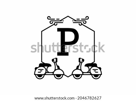 Initial letter P in scooter frame design