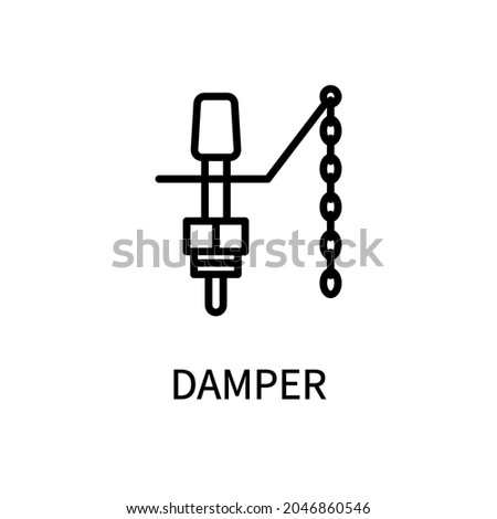 Line Icon Damper In Simple Style. Vector sign in a simple style isolated on a white background.