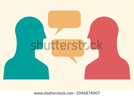 People from different culture speaking the same language. Flat design digital  illustration. 