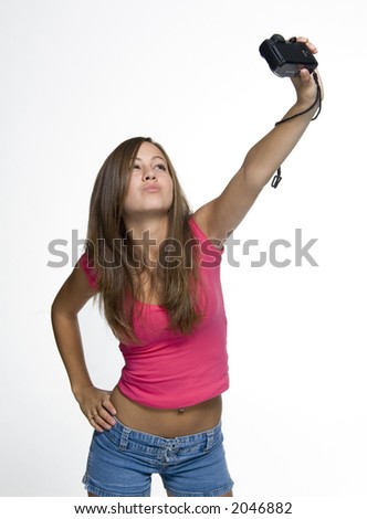 girl taking a picture of herself