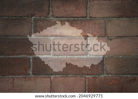 painted map of czech republic on a old brick wall
