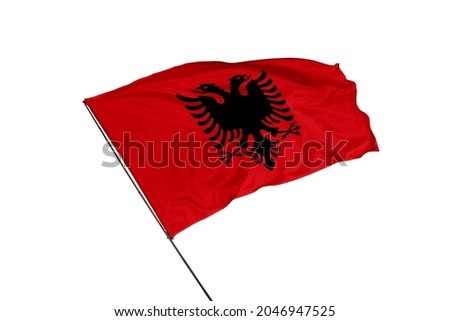 Albania flag on a white background
