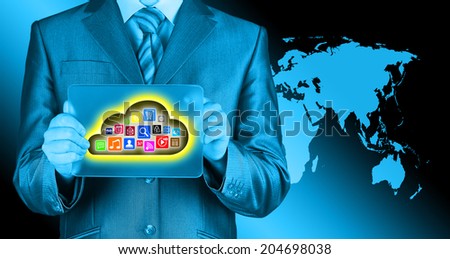 Cloud computing touchscreen interface