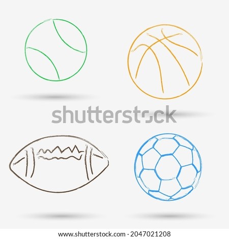 Set balls isolated object. Vector illustration.