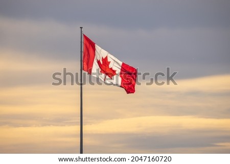 A Canadian Flag on a flagpole