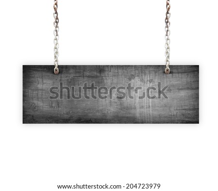 Vintage Old Wood sign isolated on white background.