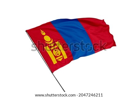 Mongolian flag on a white background