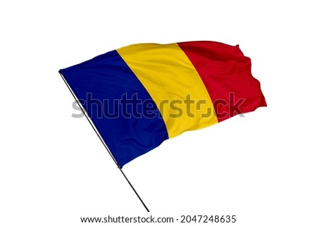 Romania flag on a white background