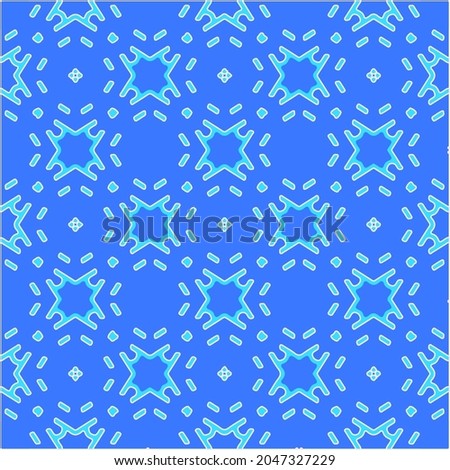 Geometric vector pattern with Aquamarine and blue colors. abstract ornament for wallpapers and backgrounds.