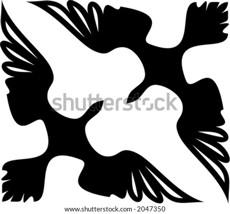 Vector corner ornament - Birds. This is a vector image - you can simply edit colors and shapes