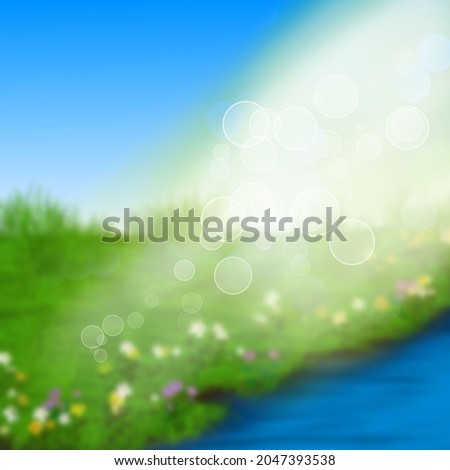 Abstract blurred nature background with bokeh or defocused for creative designs. Green leaves bokeh out of focus background from forest. Nature spring and natural light in blur style with copy space. Royalty-Free Stock Photo #2047393538