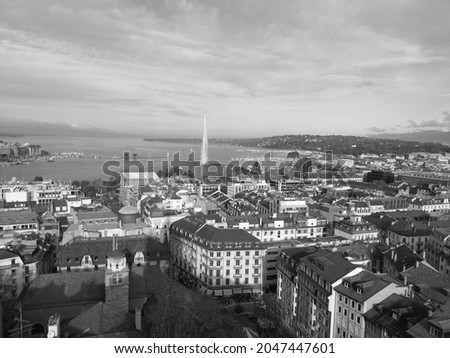black and white aerial picture of Geneva