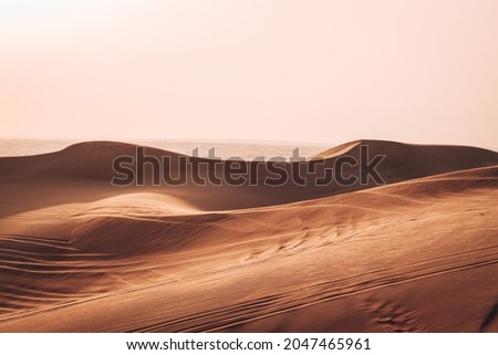 Sharjah desert sand dunes at sunset Royalty-Free Stock Photo #2047465961