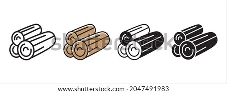 Wood log icon set. Firewood vector icon set. Lumber icons. vector illustration. Royalty-Free Stock Photo #2047491983
