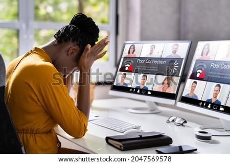 Bad Connection Video Problems. Poor Broadband Signal Royalty-Free Stock Photo #2047569578