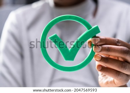 Appropriate Legitimate Green Check Mark And Tick Royalty-Free Stock Photo #2047569593