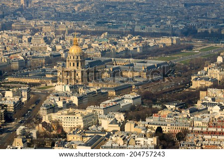 Les Invalides in Paris, view from top