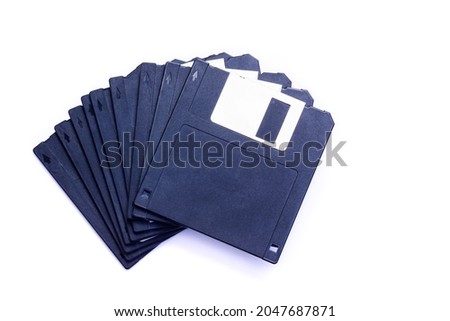 Floppy disk on white background	