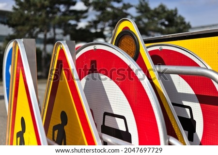 Road signs stack in France