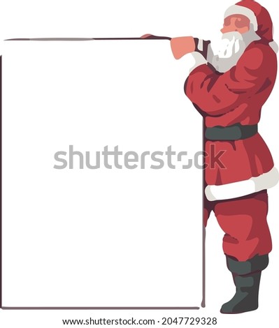 merry Christmas poster Santa Claus vector art