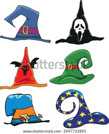 Halloween cliparts. Witch Hat Clipart bundle