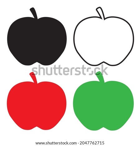 Set of colorful apples - vector illustration
