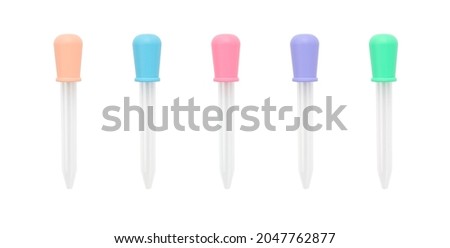 Pastel science pipette on isolated white background