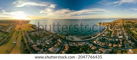 Aerial drone view of Westgate on Sea, Margate, Kent, UK Royalty-Free Stock Photo #2047766435