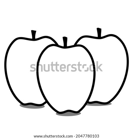 vector apple on a white background for coloring