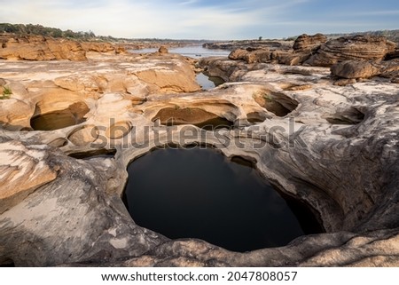 Grand Canyon, three thousand waving and river, valley sandstone that was eroded by a long nature river, the Mekong River therefore had a beautiful natural surface and pattern detail. in Thailand 