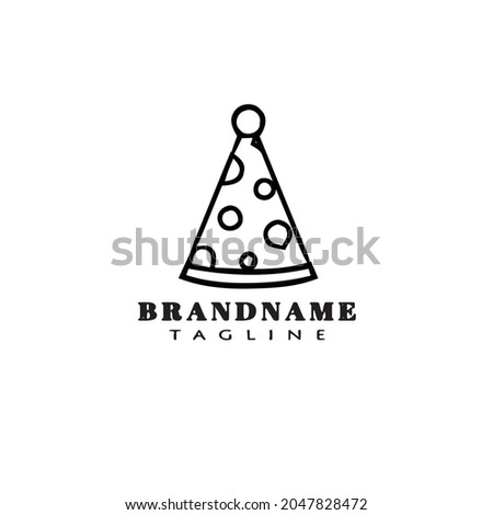 birthday hat logo cartoon design icon black modern isolated vector illustration