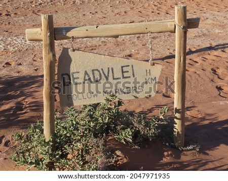 Deadvlei Hiking Trail Sign in Namib-Naukluft National Park, Namibia