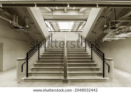 Interior view of stairway in old building