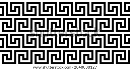 Greece ancient ornament. Meandr seamless pattern. Endless mosaic. Vector illustration.  Royalty-Free Stock Photo #2048038127
