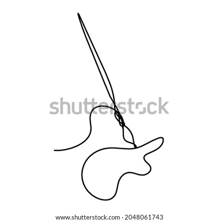 Abstract tassel as line drawing on white background. Vector