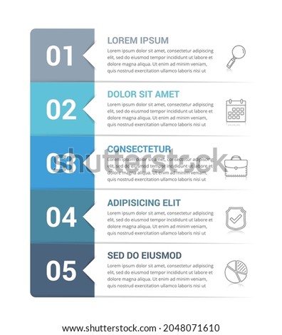 Infographic template with 5 steps, workflow, process chart, vector eps10 illustration