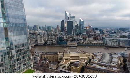 Aerial view of the City of London Shard