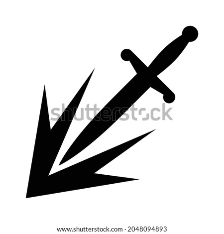 Stabbing attack with a dagger flat vector icon for games and websites Royalty-Free Stock Photo #2048094893