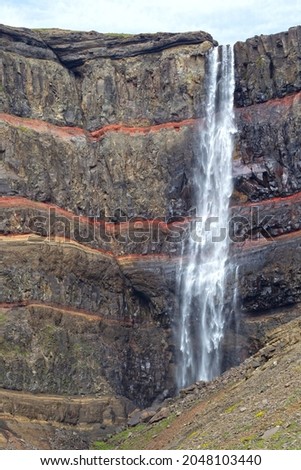 Hengifoss is the second highest waterfall on Iceland. It is located on the East on the island