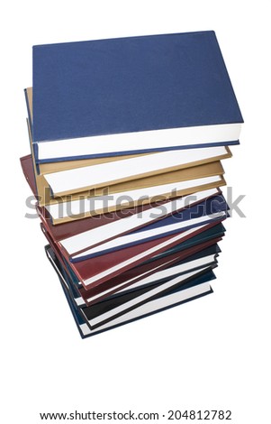 stack of color books on white background 