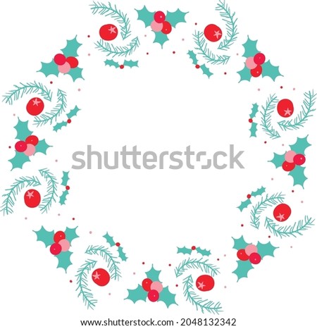 A christmas holiday wreath simple vector clip art