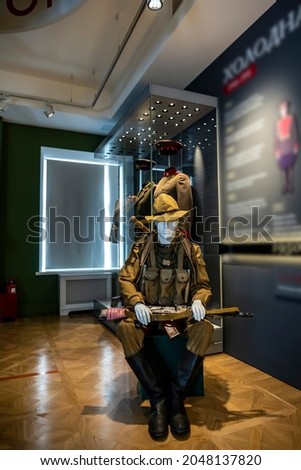 military uniform and equipment of the Russian soldier of different times and historical eras 