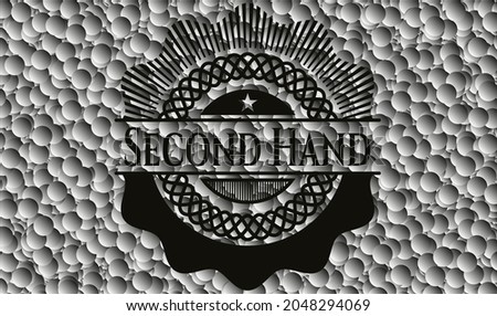 Second Hand realistic dark emblem with bubbles background. Vector Illustration. Detailed. 