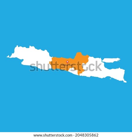 Map of Central Java in Java Island, Indonesia with location icon